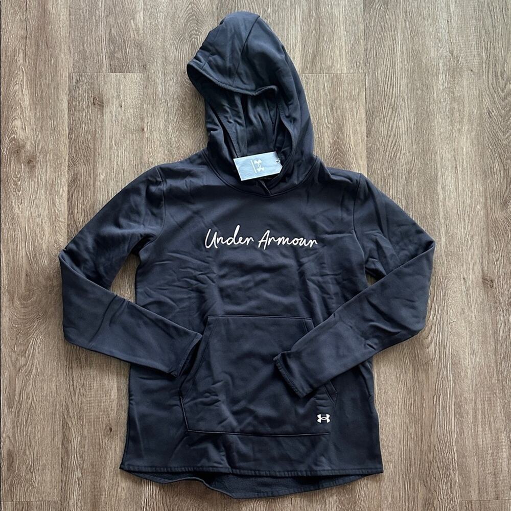 NWT Under Armour Charcoal Logo Hoodie Size XS‎